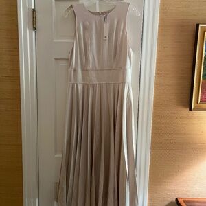 BR Ness Pleated Satin Midi Dress.